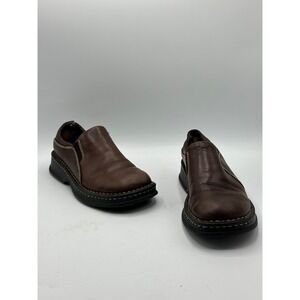 BORN Mens Brown Leather Slip On Loafers Casual Comfort Shoes Size 6.5 EU 37